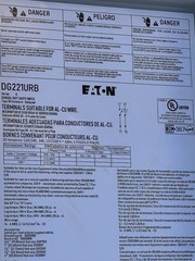 EATON DG221URB Non Fusible General Duty Safety Switch 2 Pole 30 Amp