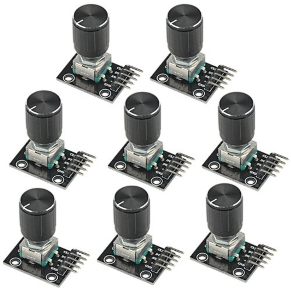 8Pcs KY-040 360 Degree Rotary Encoder Module with Knob Cap for Arduino Micro