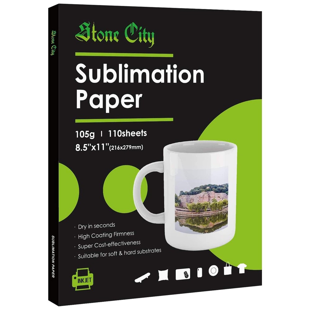Stone City Sublimation Paper 8.5×11 Inch 110 Sheets 105g for Heat Transfer Li…