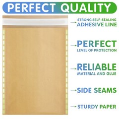 Natural Kraft Bubble Mailers Padded Self Seal Envelopes 440 Count 7.25 x 11 in