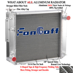 3 Rows Full Aluminum Radiator For Hyster Yale H25XM H35XM Forklift 912495601 USA