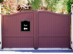 Pool Left Arrow BLACK Aluminum Composite Sign