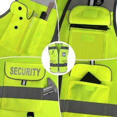 Security Vest for Security Guard 9 Pockets High Visibility Reflective Safety …