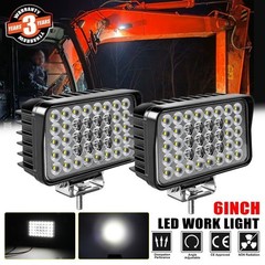 2PCS LED Work Light Pod Truck Offroad Tractor Excavator Flood Lamp 12 24V Square