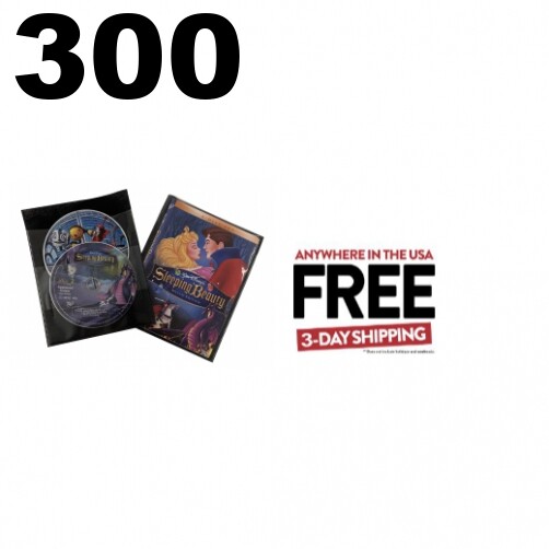 300 Clear 2 Disc Black Non Woven CPP Sleeves & DVD Booklet **1-3 DAYS