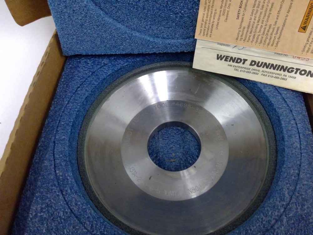 NEW Wendt 8.000″ Diameter Diamond Grinding Wheel Max RPM 6000. J31AJ20010