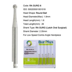 Wave Dental Burs Surgical Latch RA SURG 2 4 5 6 8 Round Carbide Burr Slow Speed