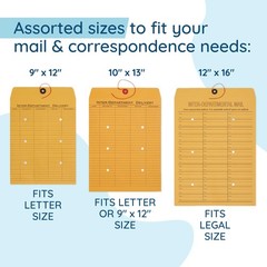 Blue Summit Supplies Interdepartment Envelopes with String Tie 10 x 13 Inches, B