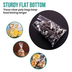 Multiple Sizes Clear Poly Bags 3-Mil Flat Open Top Plastic Packaging Packing