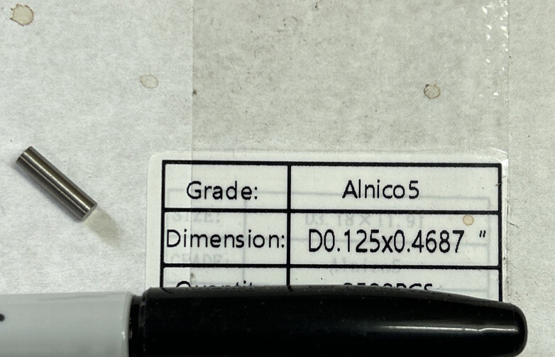 200 Quantity of Alnico5 Magnets 0.125×0.4687″