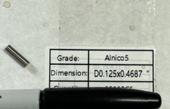 200 Quantity of Alnico5 Magnets 0.125×0.4687″