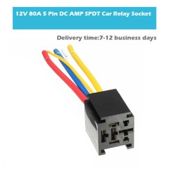 12V 80A Amp 5 Pin SPDT Automotive Wire Relay Socket Control Harness Connector