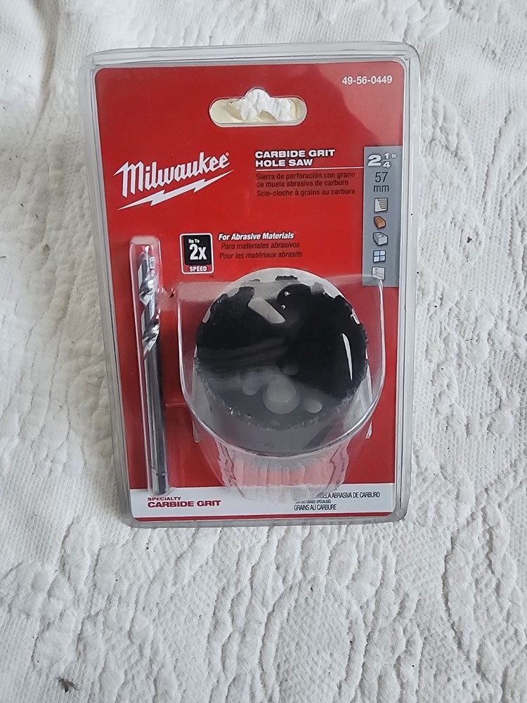 Milwaukee Carbide Grit Hole Saw 2-1/4 in 57mm MPN 49-56-0449 High Performance