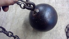 Cast iron ball chain and shackle lock & key 20 pounds stage prop, bachelor party