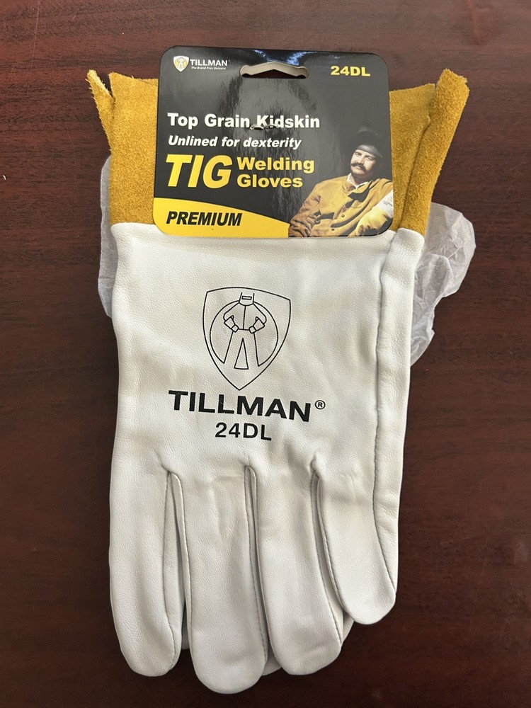 Tillman 24DL Top Grain Pearl Kidskin Leather TIG Welding Gloves L