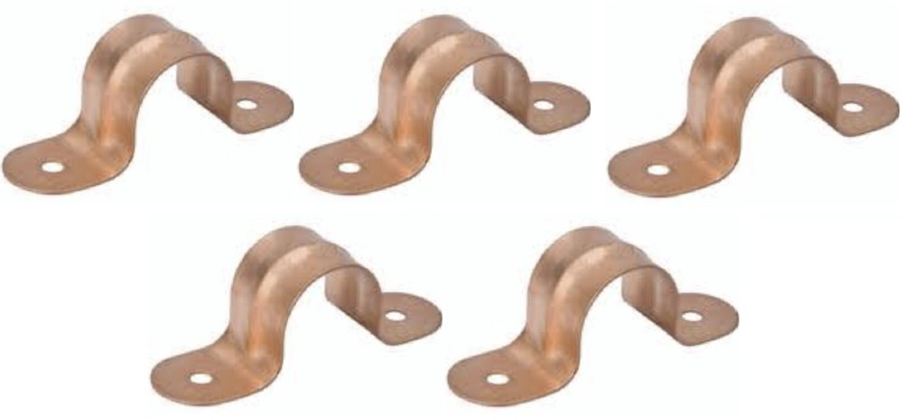 (10) 5 packs 3/8″ Copper Pipe Tube Straps w 2 Holes – 50 Straps in Total
