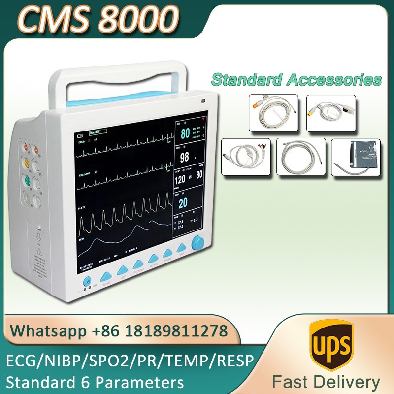 CMS8000 12.1″ Big Screen Multi-Patameter Patient Monitor ICU Vital Sign Monitor