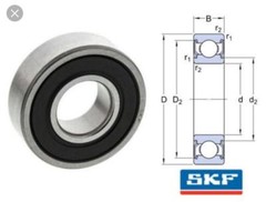 SKF 6203 2RS C3 DEEP GROOVE BALL BEARING, RUBBER SEALED 17x40x12 mm NEW
