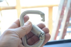 5 QTY!!!! LB9 Heat Treated Steel Carabiner self-locking, ANSI rated.