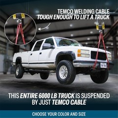 TEMCo 2 AWG 25 Ft Black + 25 Ft Red Welding Cable