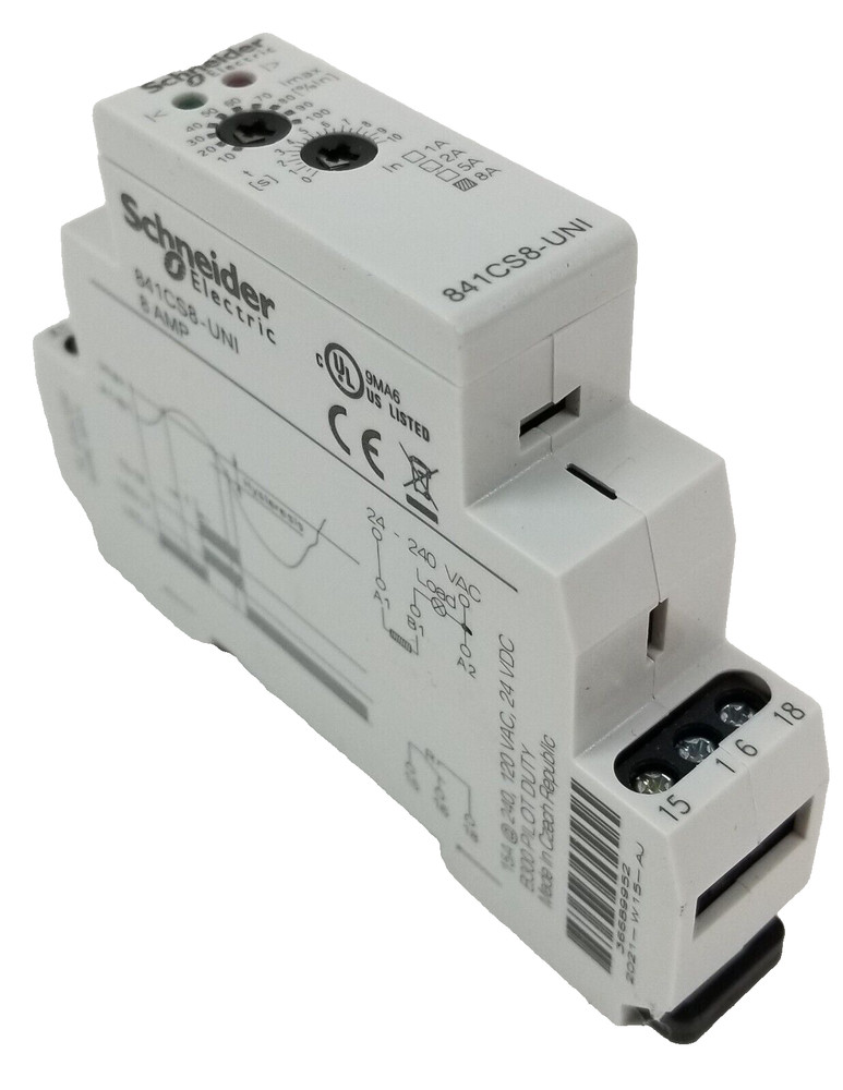 Schneider Electric 841CS8-UNI Current Sensing Relay 15A 24 to 240 VAC NEW