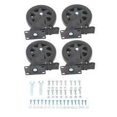 4Pcs Heavy Duty Casters Black 6″ W/ Brake 360° steering With 2× Hardware Kits