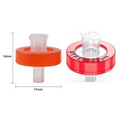 PES/PTFE/NY/GF Syringe Filters 0.22μm/0.45μm 25mm/13mm Hydrophilic/Hydrophobic