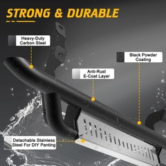 Running Boards for Ranger 2019-2025 Stainless Steel Paintable Non-Slip Steps