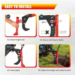 ATV UTV Pipe Layer Attachment for 3-Point Ripper Hitch Lawn Trencher Subsoiler
