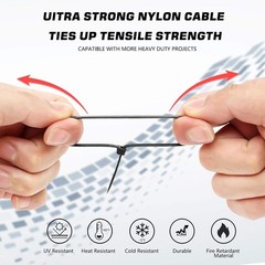 Multi-Purpose Zip Ties 250 Strong 4 Inch Black Nylon Secure Cable Management
