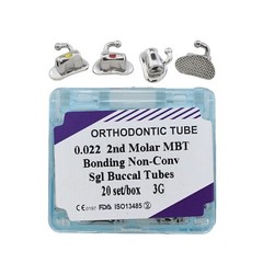 80pcs Dental Orthodontic Buccal Tubes MBT 022 2nd Molar Tube 3G Bondable Mesh