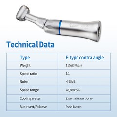 eLabPal Dental Low Speed Handpiece Contra Angle Push Button E-Type for NSK Style