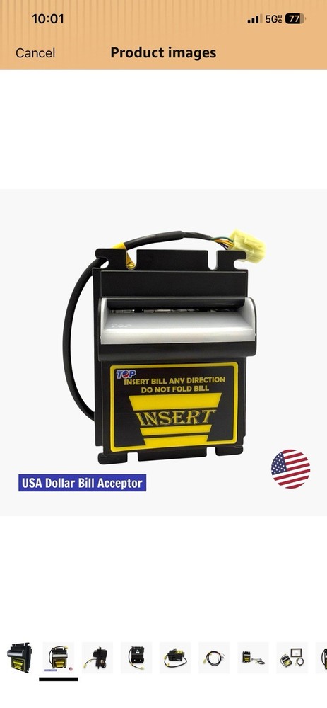 TOP TB-74 US Dollar (USD) Bill Acceptor Validator 4-Way Insertion 12V Pulse