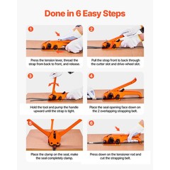 Uimoso PET Strapping Kit with 2000ft Band, 600 Seals, and 200 Edge Protectors