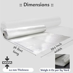 Fiberglass Woven Roving Cloth Plain Weave 6oz x 39.3″ x 36 ft. (12 yd. Long)