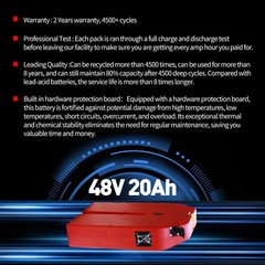 48V 20Ah LiFePO4 Lithium Battery For Noblelift EDGE PTE20N PTE45N Pallet Truck