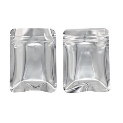 100/200/500 Glossy Silver Mylar Foil Smell Proof Resealable Zip Seal Lock Bags