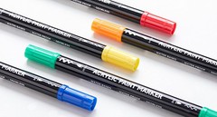 28 Colors Dual Tip Acrylic Paint Markers, Brush Tip and Fine Tip Acrylic Paint