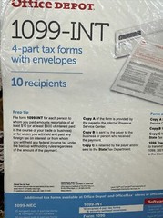 2023 Office Depot 1099-INT Tax Forms w Envelopes 4-Part 10-PK Staples USA 2023