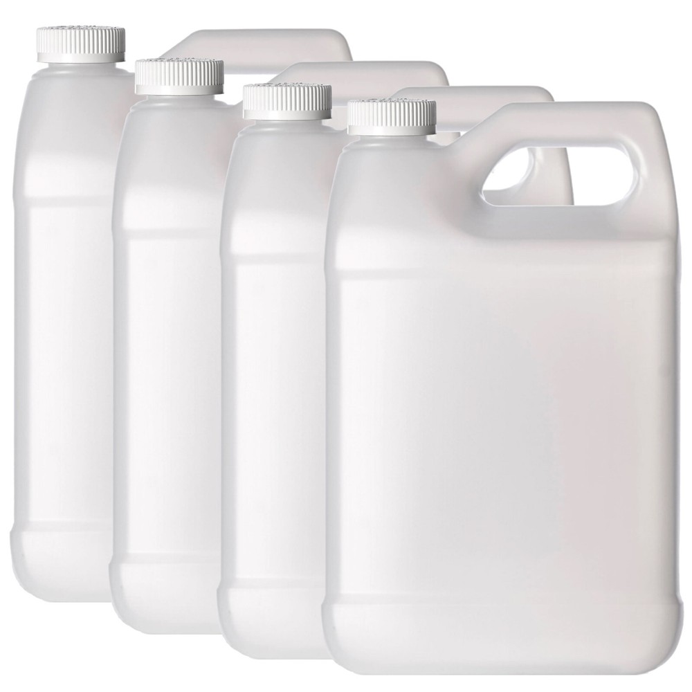 F-Style 38/400 White 1 Gallon Bottle HDPE Jug w/ Child Proof Cap (128oz) 4 Pack
