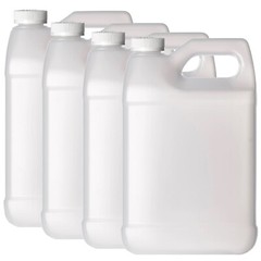 F-Style 38/400 White 1 Gallon Bottle HDPE Jug w/ Child Proof Cap (128oz) 4 Pack