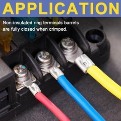 30pcs 10 Ring Terminals, AWG 8 Brazed Seam Copper Kit