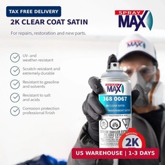 SprayMax 2K Semi Matte Clear Coat | 2K Automotive Satin Clear Coat Spray Paint f