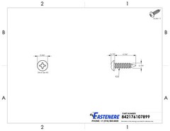 #10 x 3/4″ Sheet Metal Screws Self Tapping Pan Head Stainless Steel Qty 25