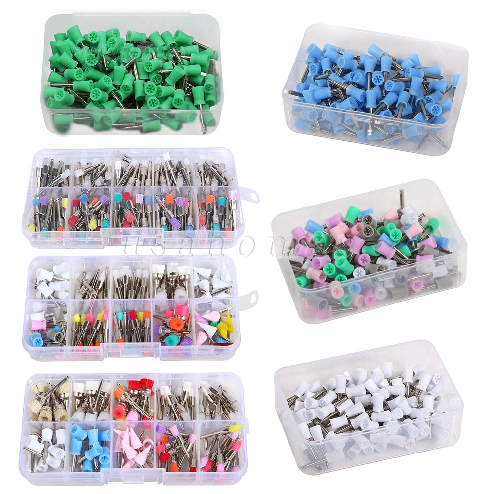 100/200 pulidor profiláctico goma dental pulidora cierre cepillo tipo mix color