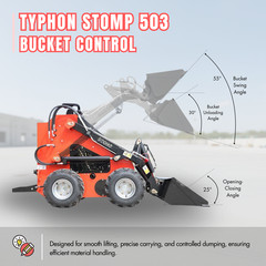Mini Skid Steer Loader Wheel TYPHON STOMP 503 22.1HP Honda Gas Engine Free Ship