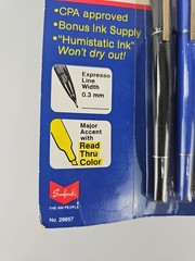 Sanford’s Expresso Extra Fine Plastic Point Pens .3mm Blue, Black NOS 1990’s