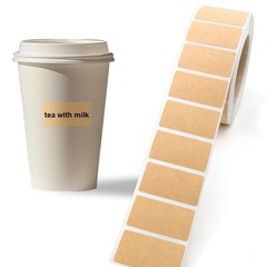 Kraft Paper Label Stickers Roll– Self-Adhesive Writable Packaging & Organization