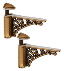 Adjustable Glass Floating Shelf Brackets, Antique Brass, 2 Pcs | High Load Ca…