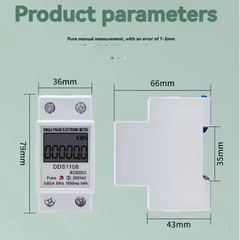 LCD Single Phase Electric Energy Meter KWH Power Usage Monitor 220V 60A DDS1108